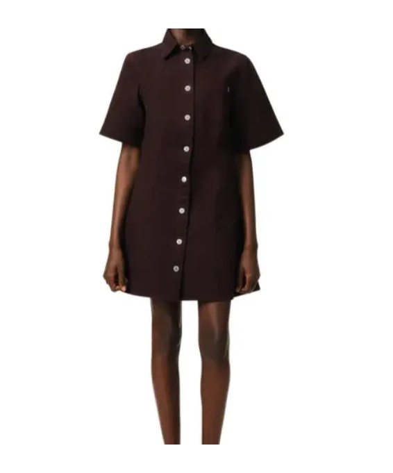 Ami Alexandre Mattiussi Ami Paris Short-sleeve Shirt Dress In Black