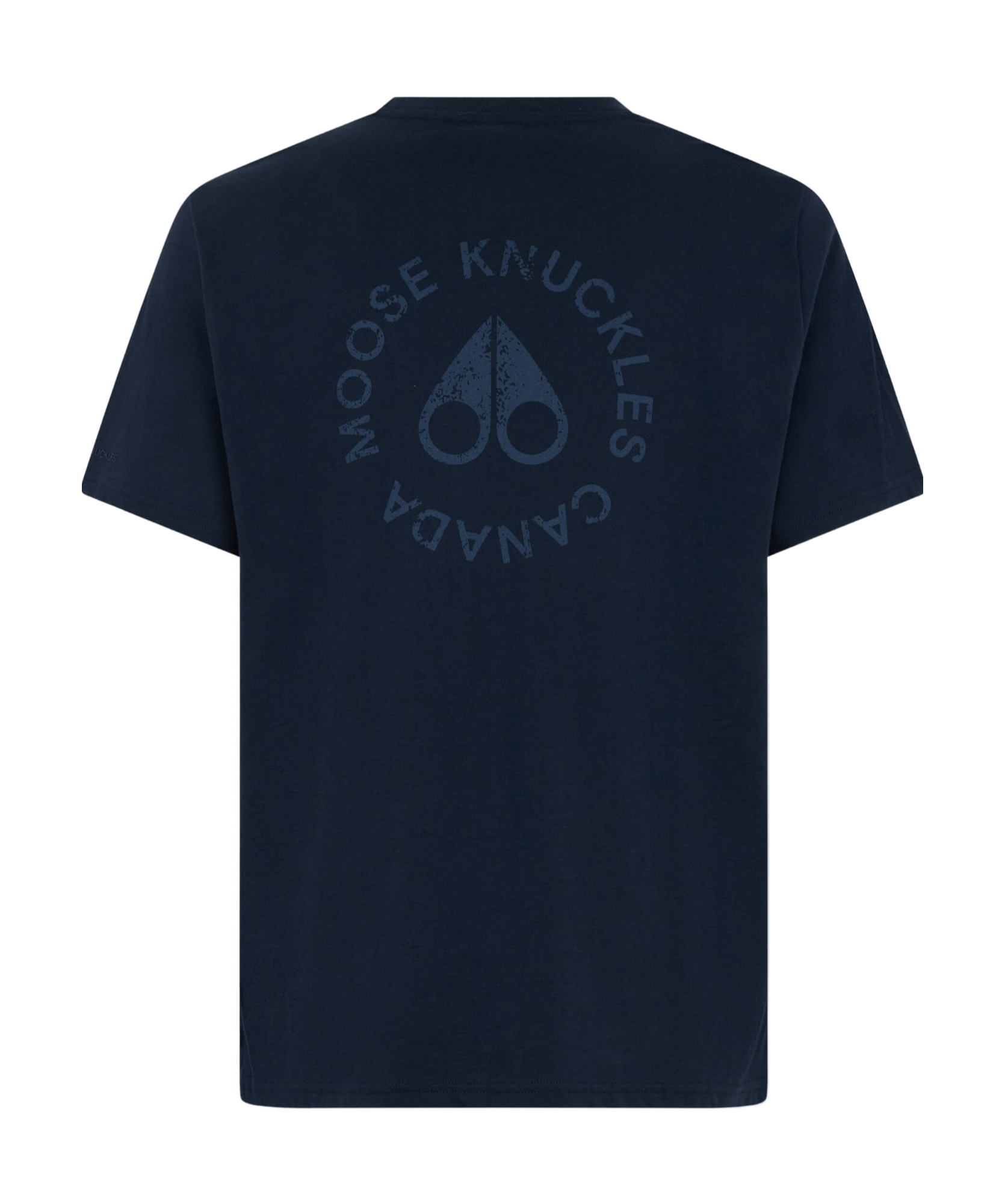 Moose Knuckles Back Print Short Sleeves Crew Neck In Black