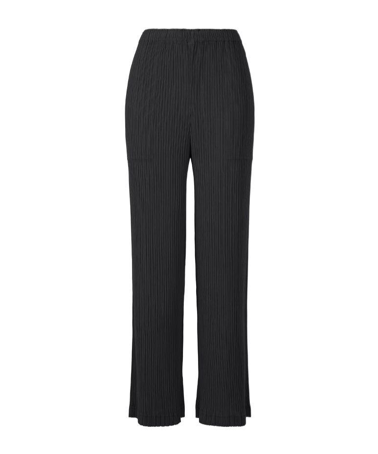 Shop Issey Miyake Hatching Pleats Trousers In Black