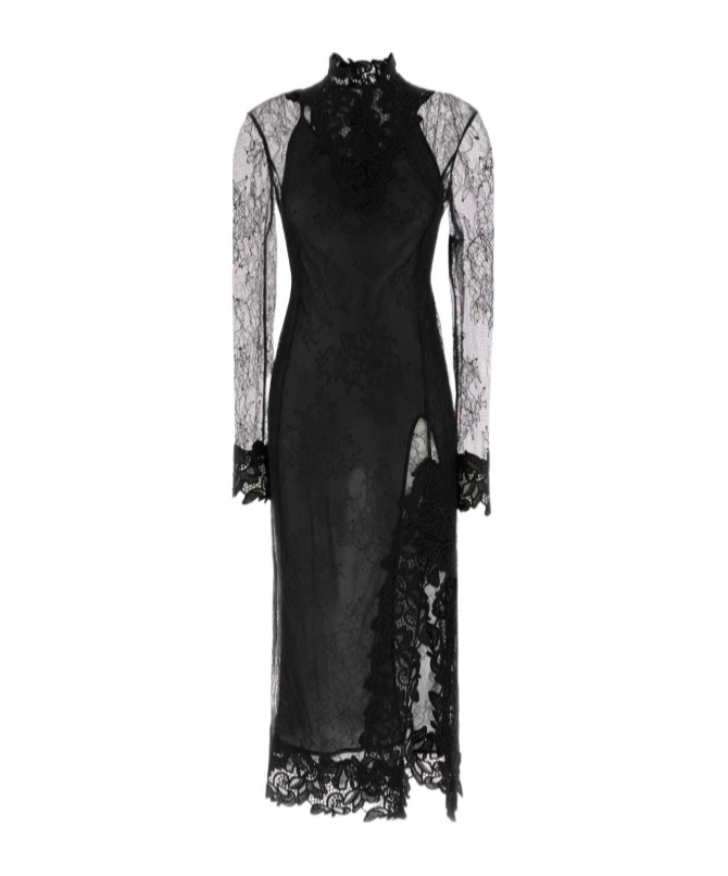 Blumarine Long Sleeve Dress In Black