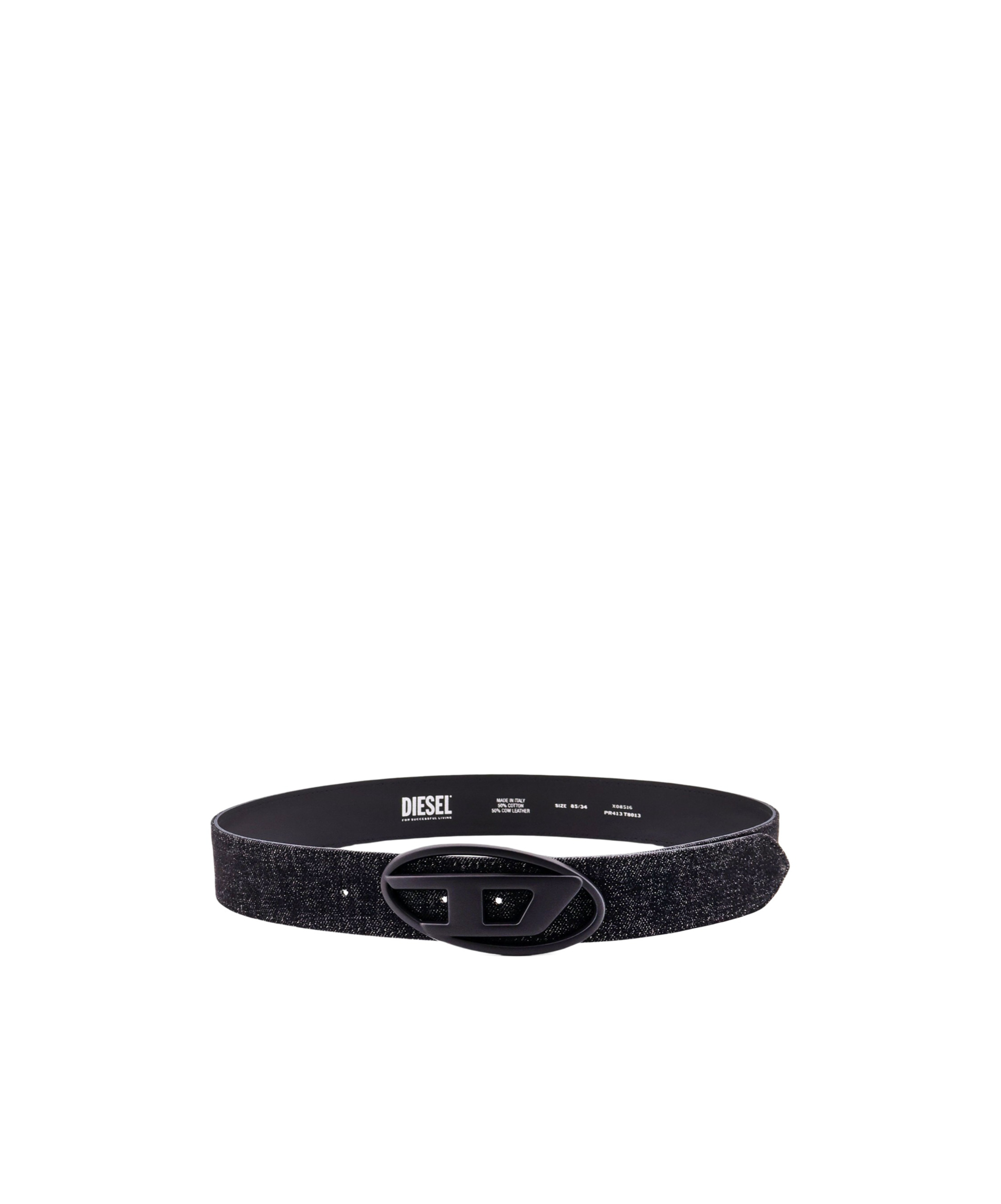 Diesel Oval D-buckle Leather Belt In Black