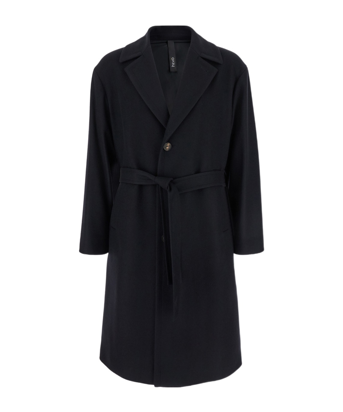 Hevo Hevò Man Coat Midnight Blue Size 40 Pure Virgin Wool Iws, Polyamide In Black
