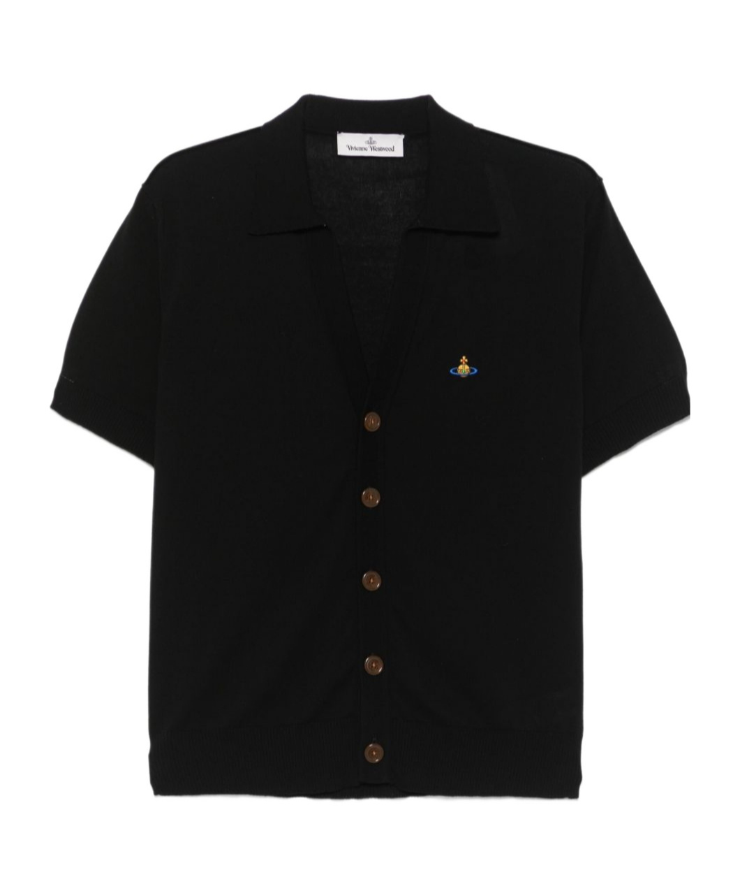 Vivienne Westwood Black Cotton Polo Cardigan