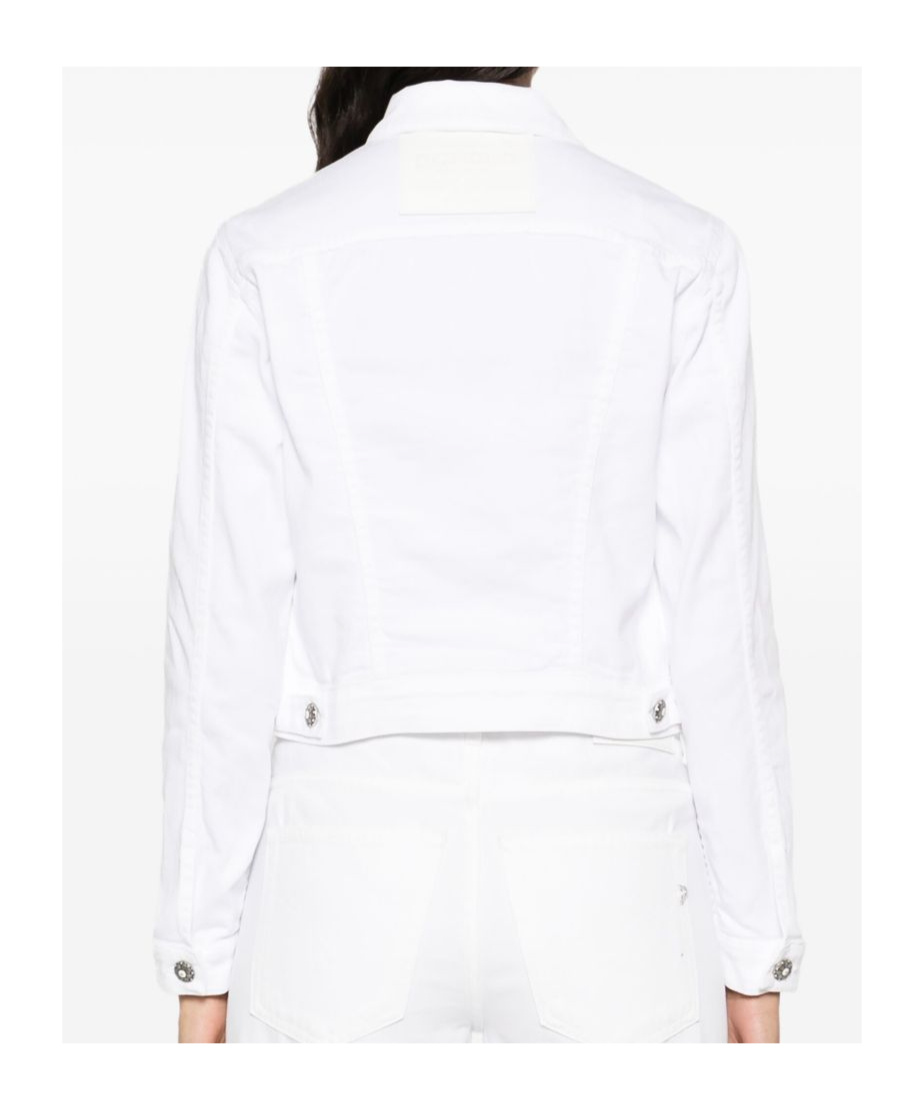 Dondup White Denim Cropped Jacket