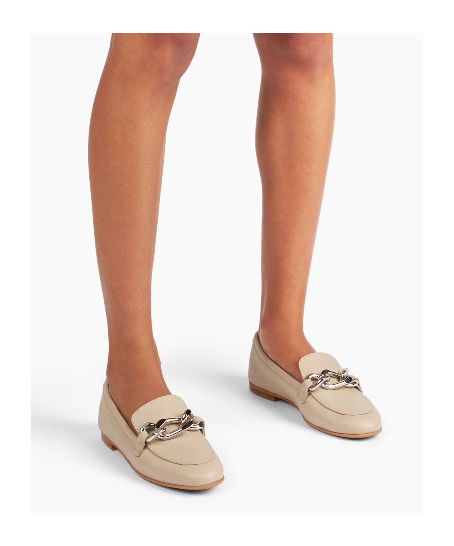 Casadei Chain-detail Loafers In Nude