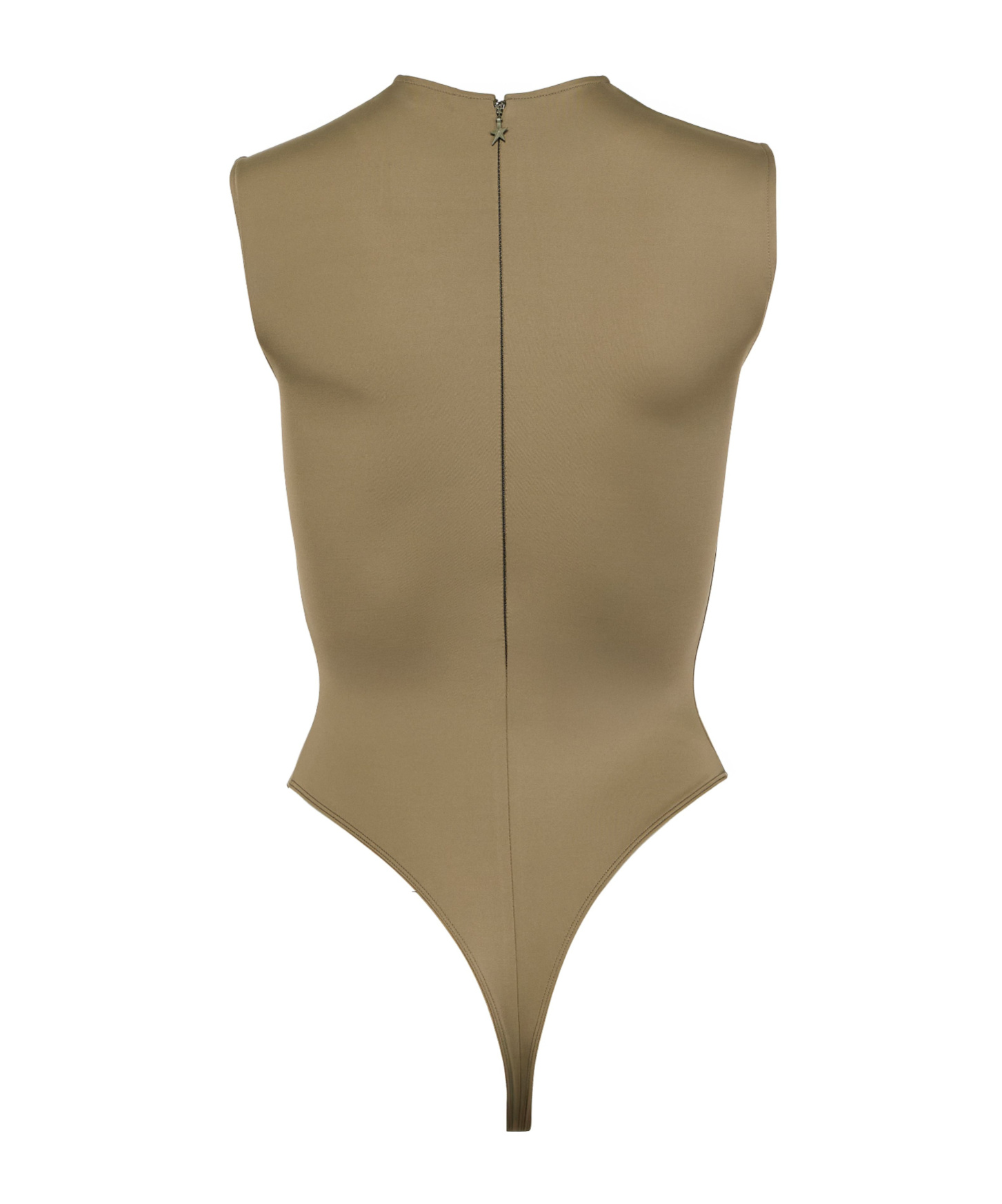 Mugler Zippered Sleeveless Jumpsuit In Brown