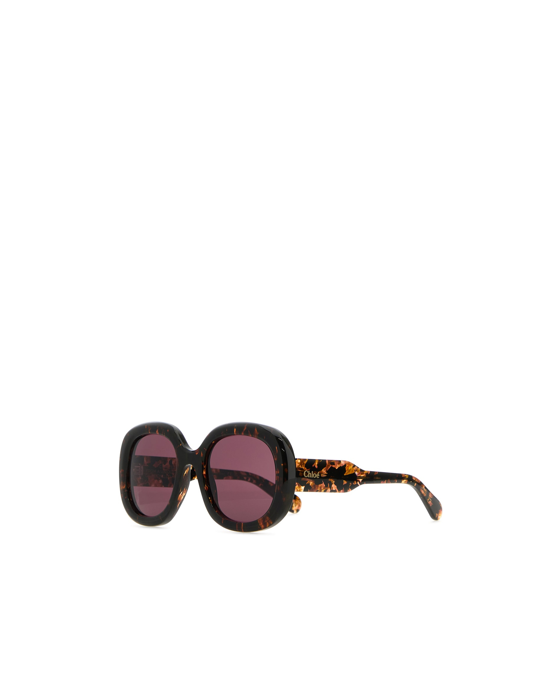 Chloé Tortoiseshell-effect Geometric-frame Sunglasses In Black