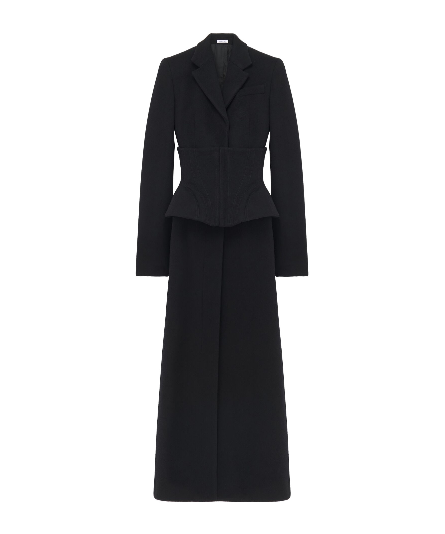 Alexander Mcqueen Wool-cashmere Double-breasted Corset Coat In Black