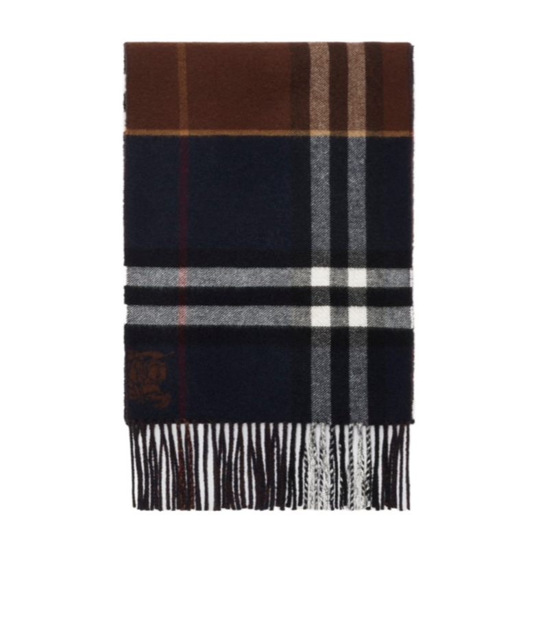 Burberry Checked Fringed-edge Scarf In Black