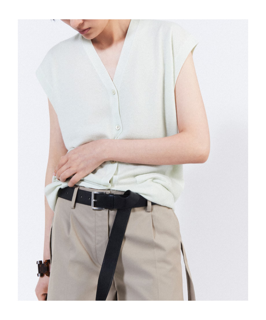 Prada Cashmere Knitted Vest In Marigold Color