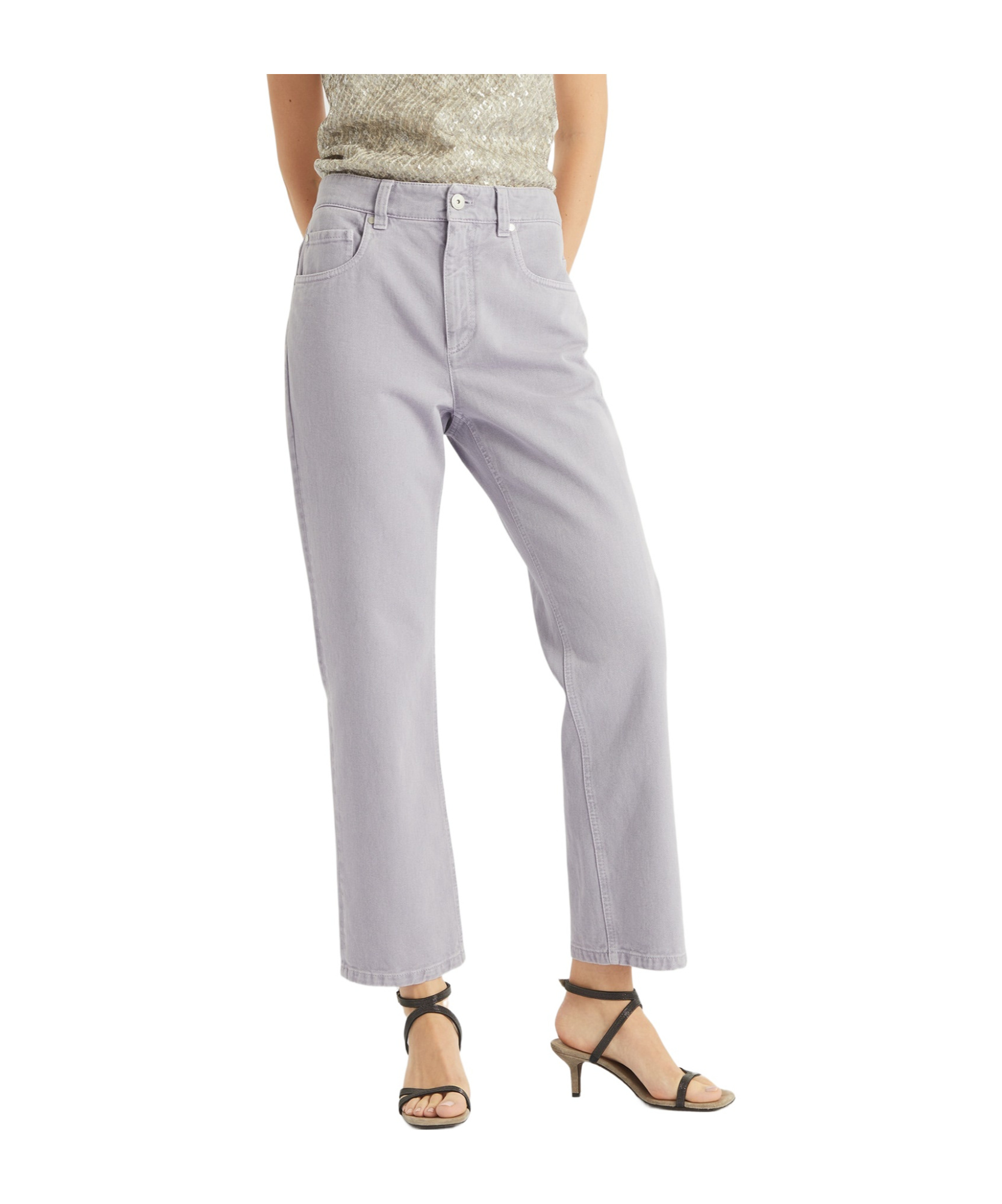 Brunello Cucinelli Flared Jeans In Gray