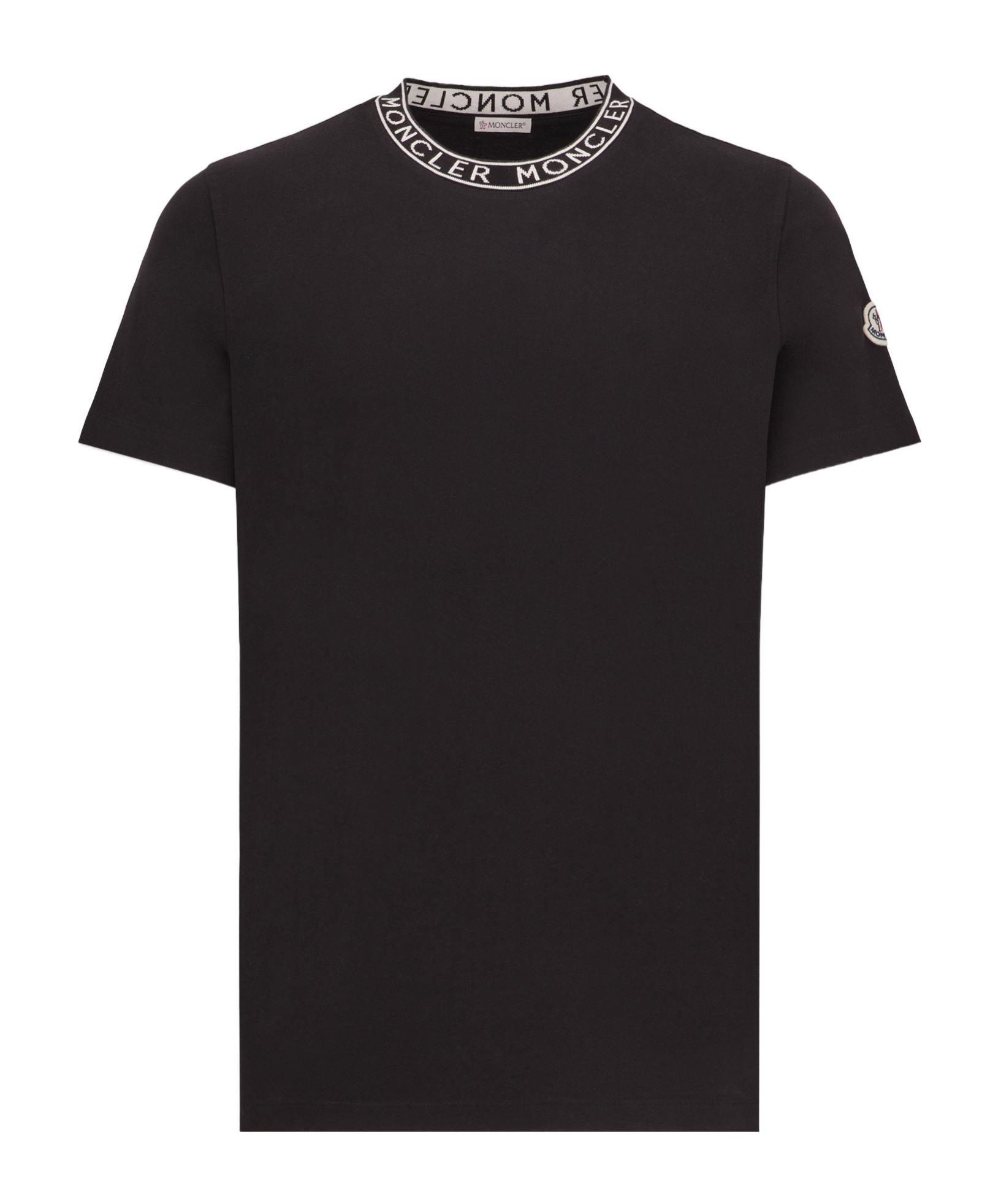 Moncler Short-sleeved Cotton T-shirt In Black