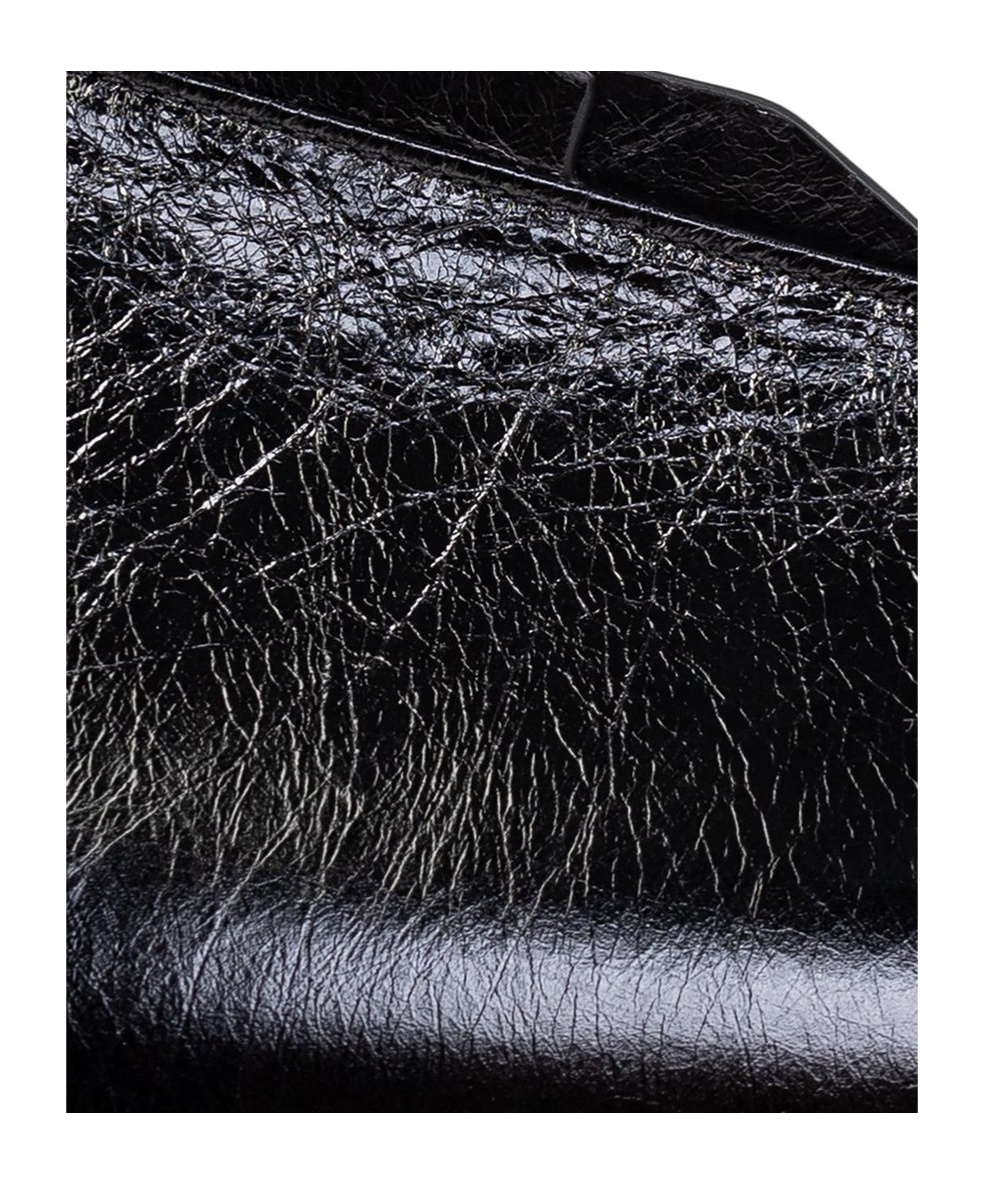 Attico Midnight Leather Clutch Bag In Black