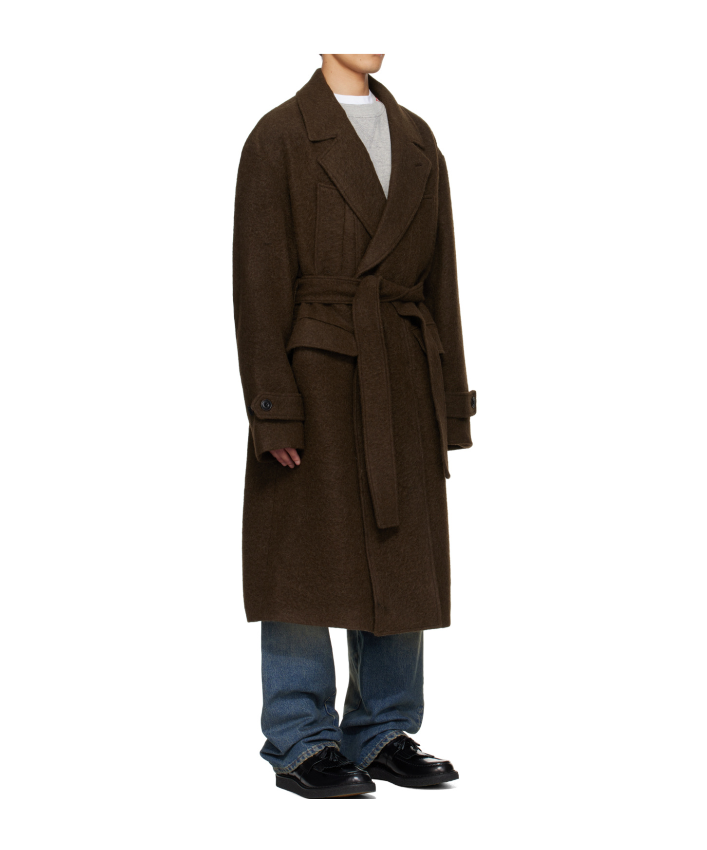 Andersson Bell Mattia Wool Robe Coat In Brown