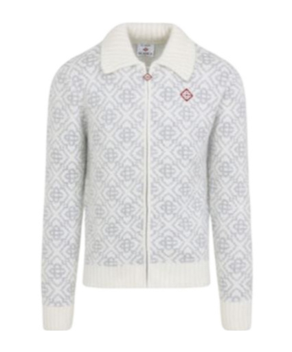 Casablanca Patterned Zip Knitwear In White