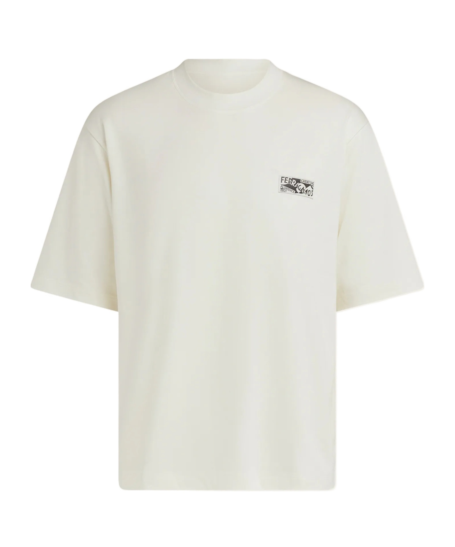 Ferragamo Logo Round-necked T-shirt In White