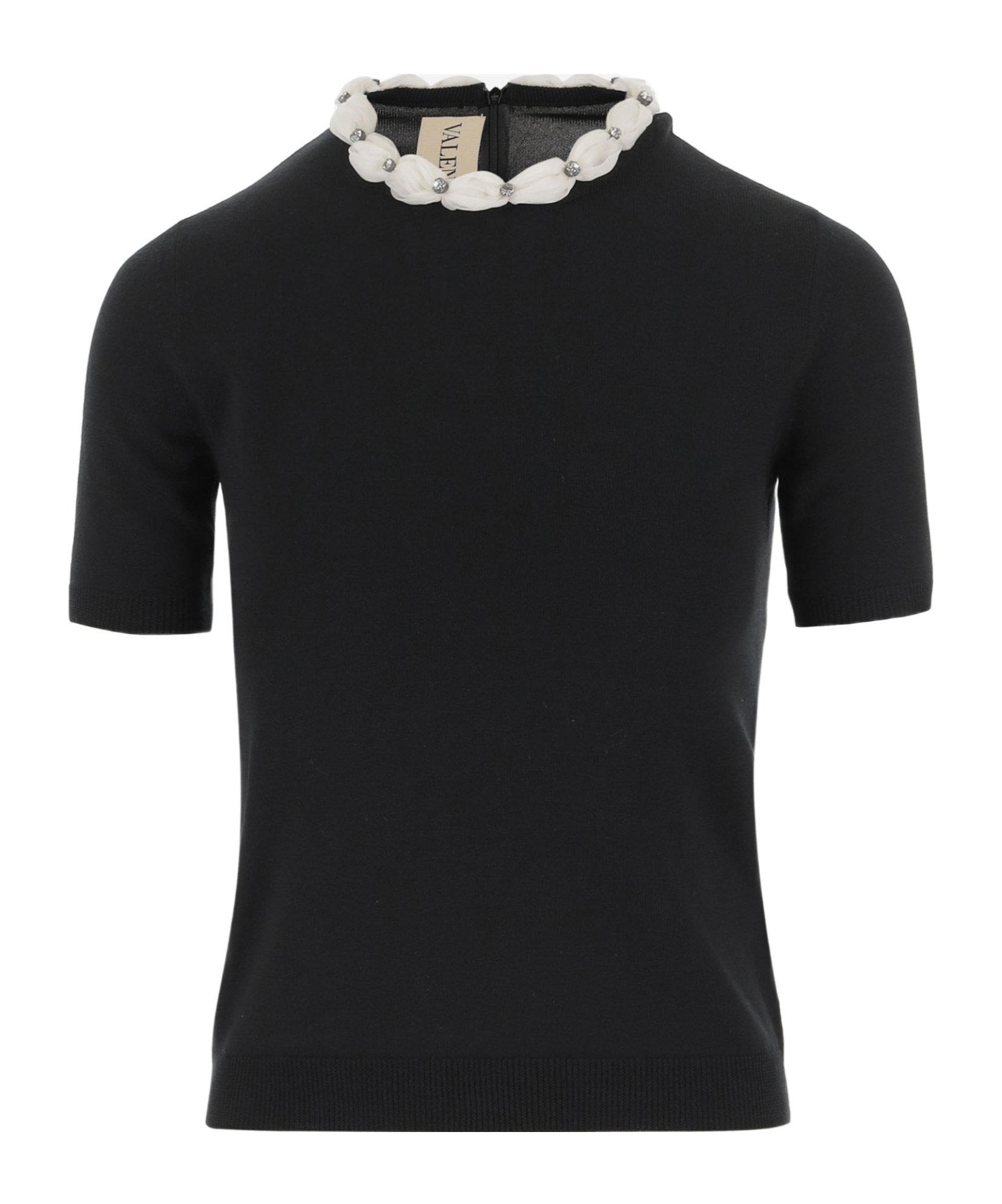 Valentino Short-sleeved Sweater In Black