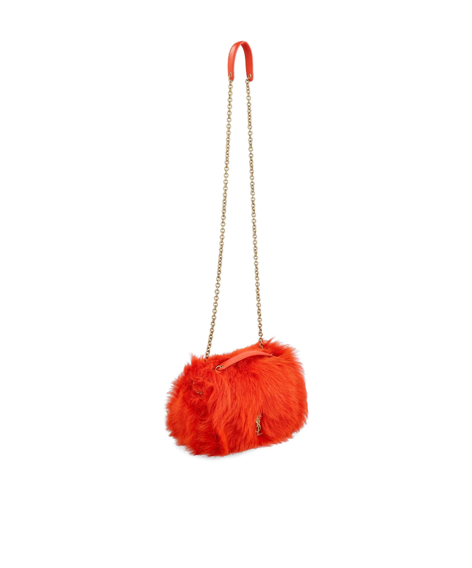 Saint Laurent Plush Shoulder Bag In Red