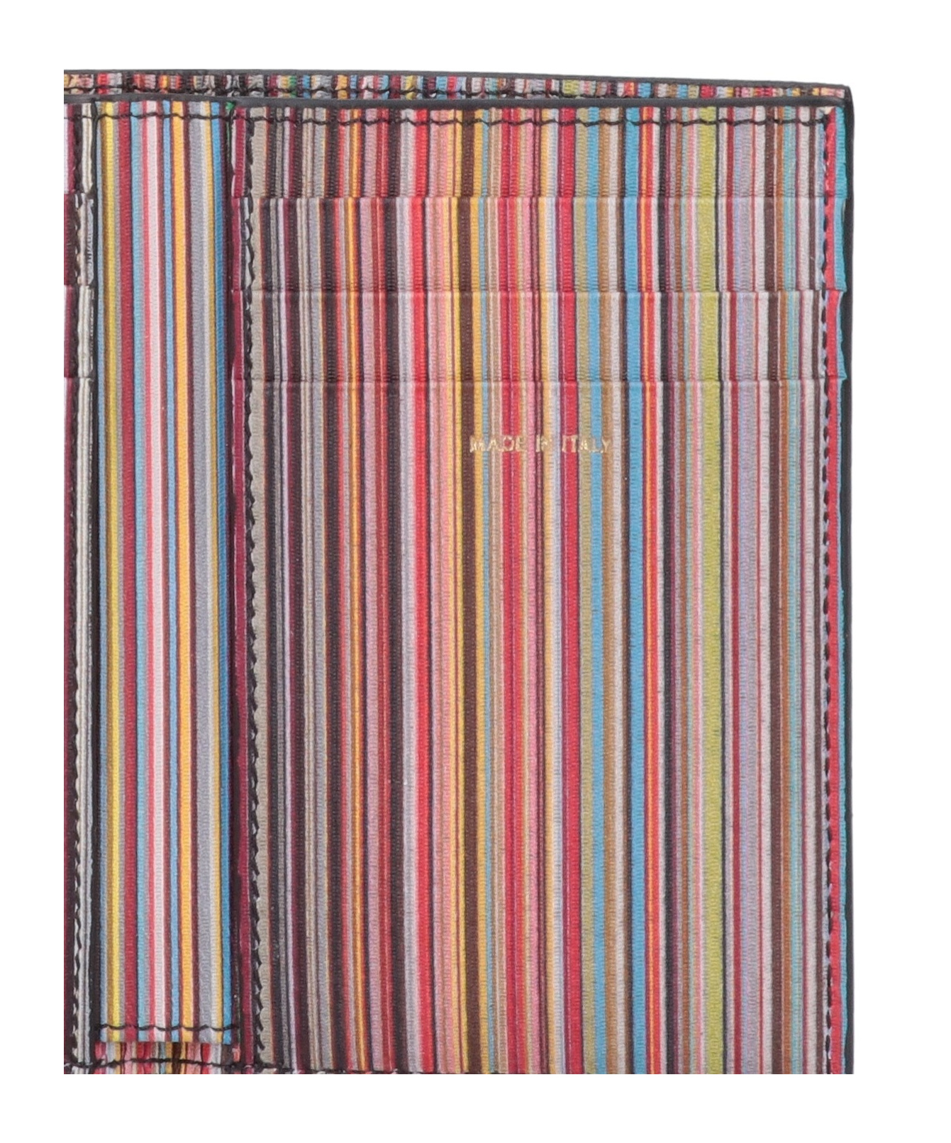Paul Smith 'signature Stripe' Card Holder In Black