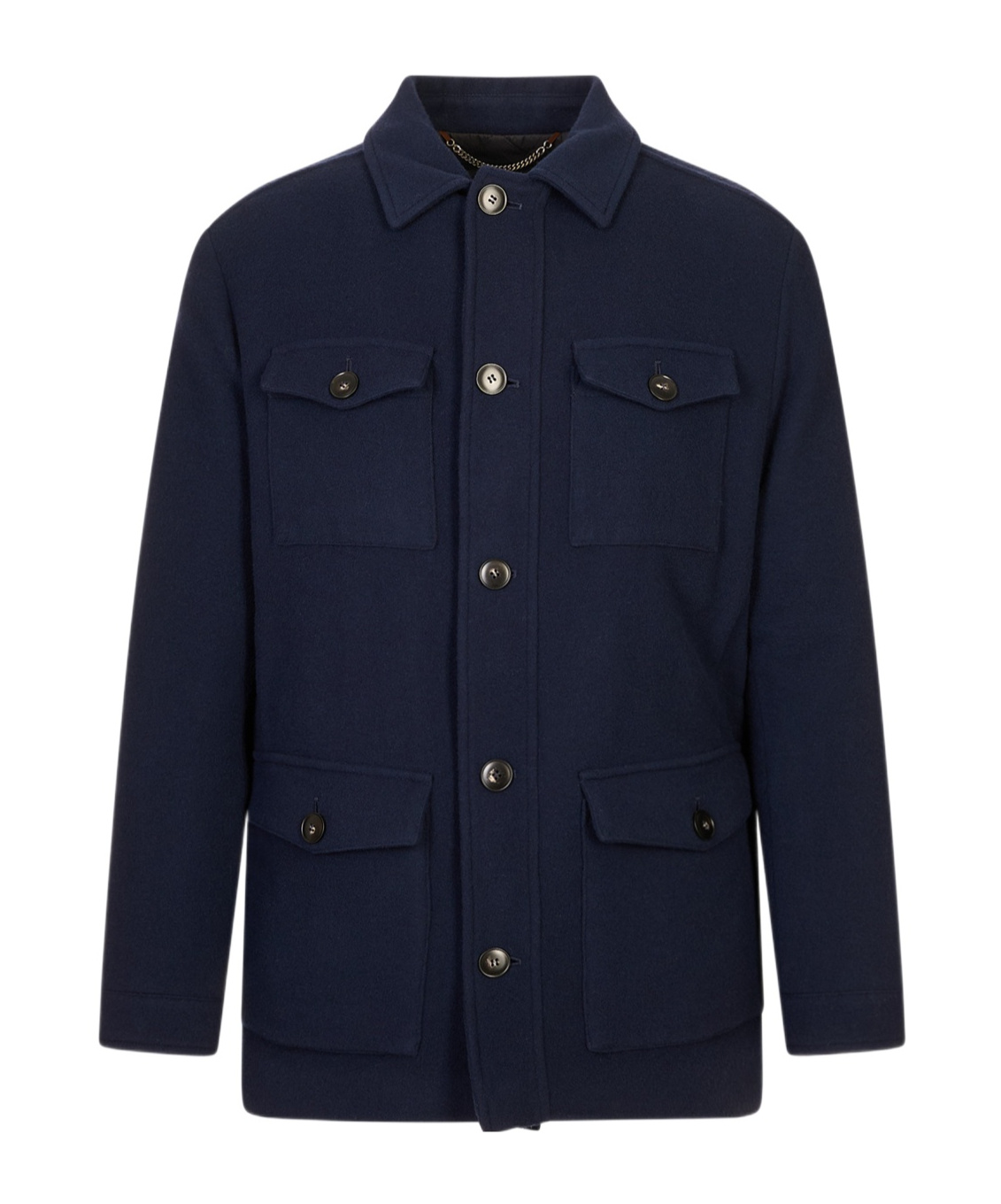 Canali Button-up Multi-pocket Jacket In Blue