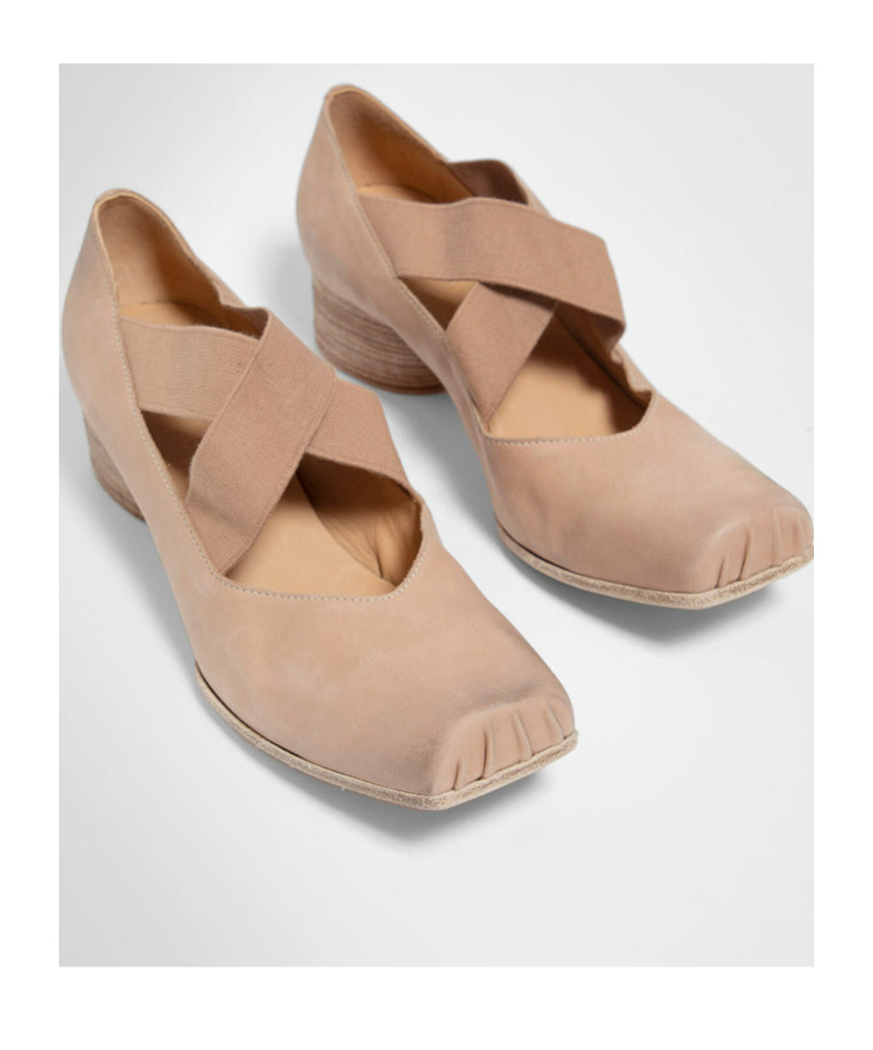 Uma Wang Mid-heeled Ballet Shoes In Brown