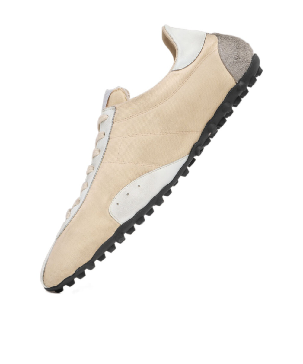 Maison Margiela Sneakers Sprinters In Pelle E Cotone Beige In Nude