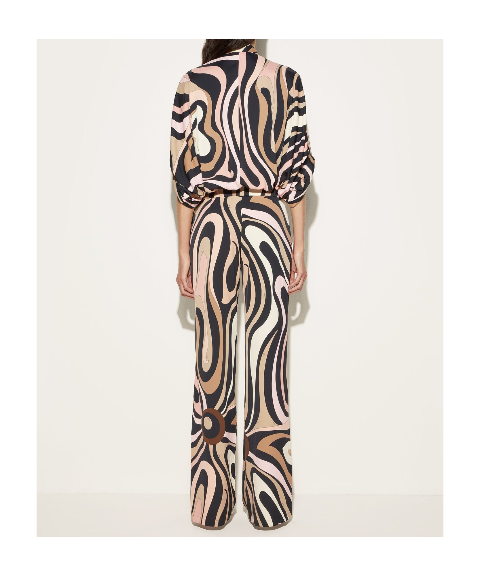 Pucci Marmo-print Jumpsuit In Black And Nude