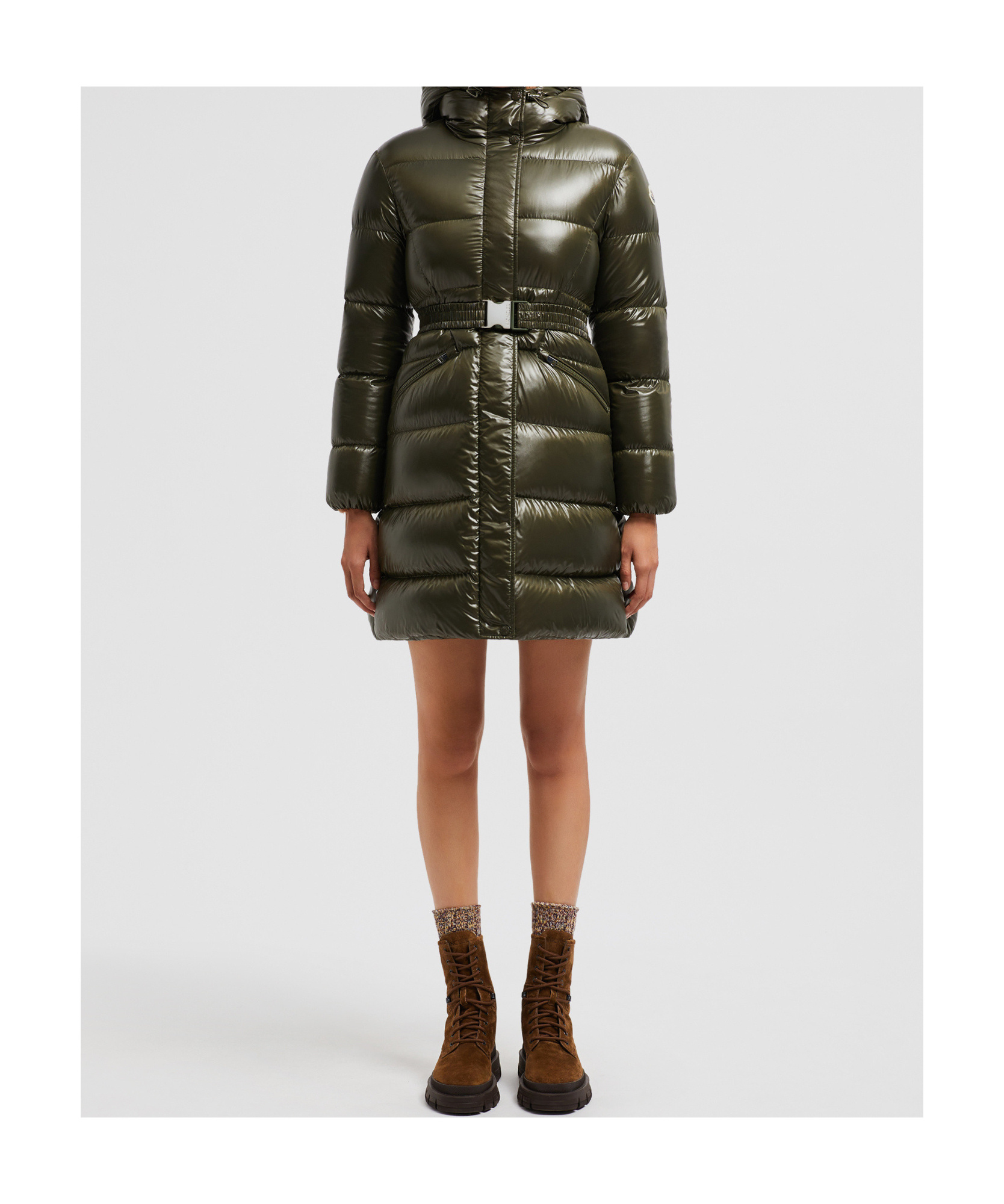 Moncler Doudoune Longue Bellevue In Green