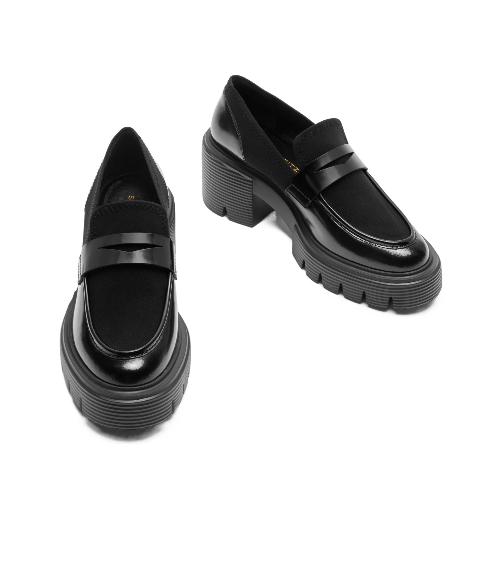 Stuart Weitzman Soho Glossed-leather Platform Loafers In Black