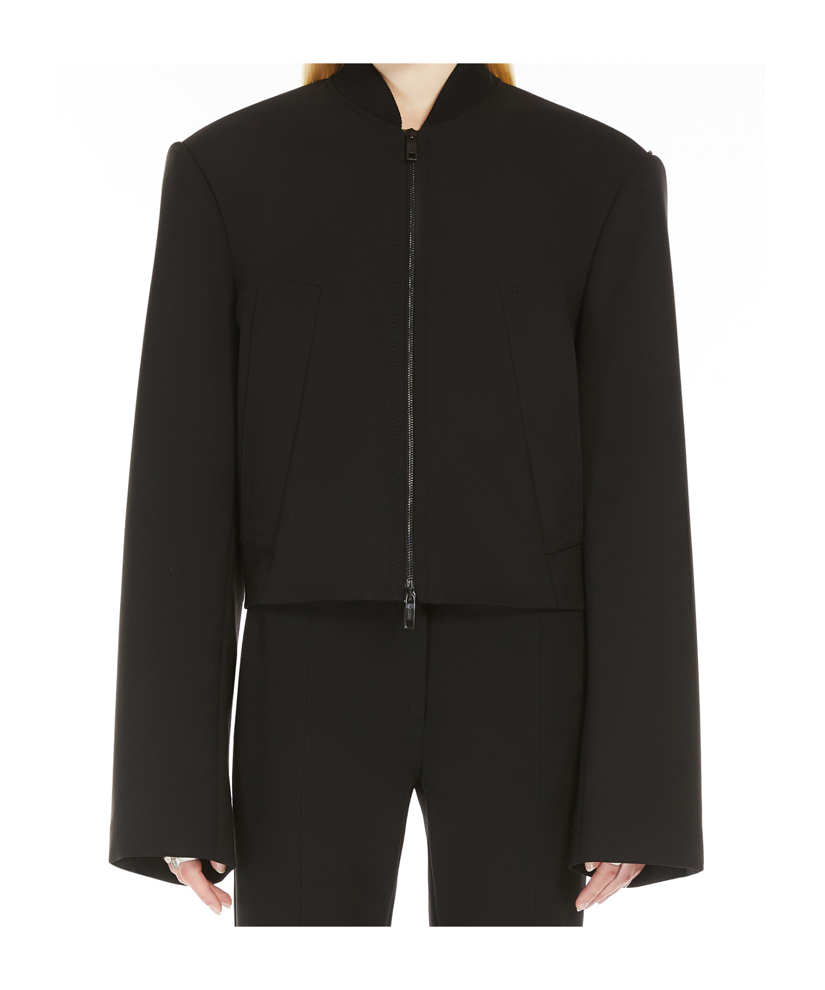 Sportmax Short Wool Coat In Black