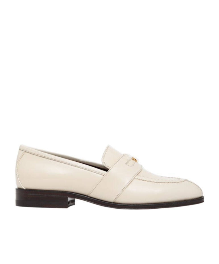 Celine Round Head Loafer Shoes In White