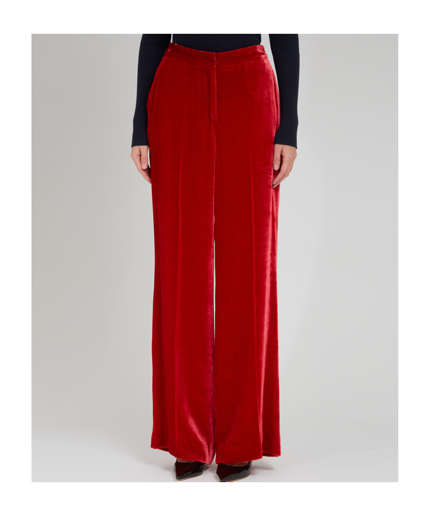 P.a.r.o.s.h Wide-leg Casual Pants In Red