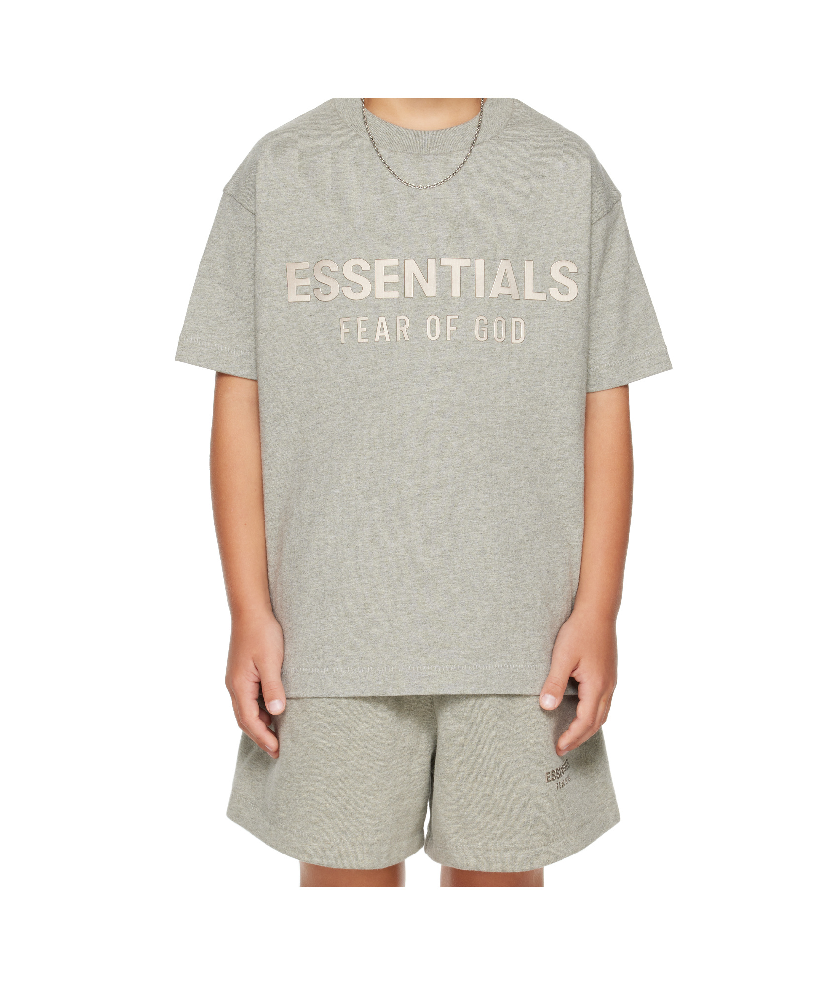 Essentials Kids' Logo-print Cotton T-shirt In Gray
