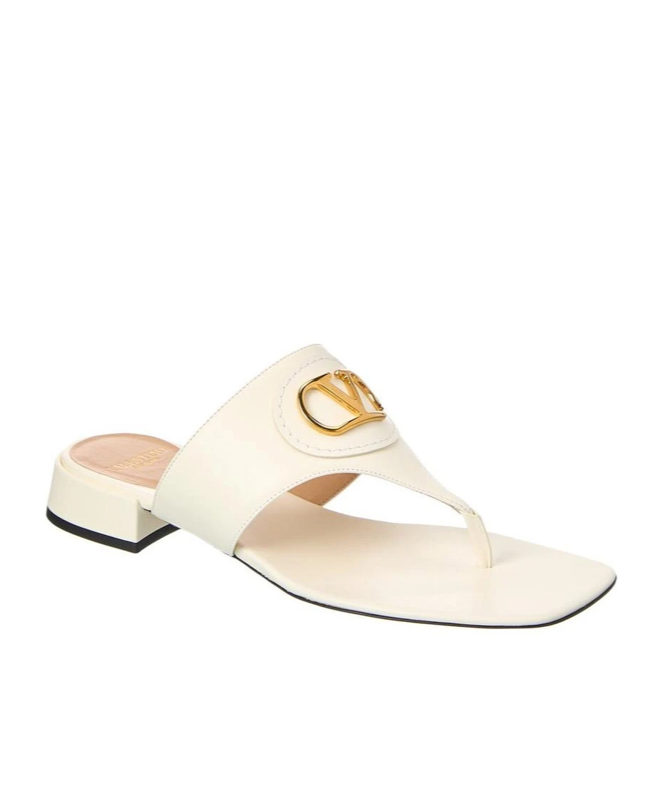 Valentino Vlogo Signature Slip-on Sandals In White