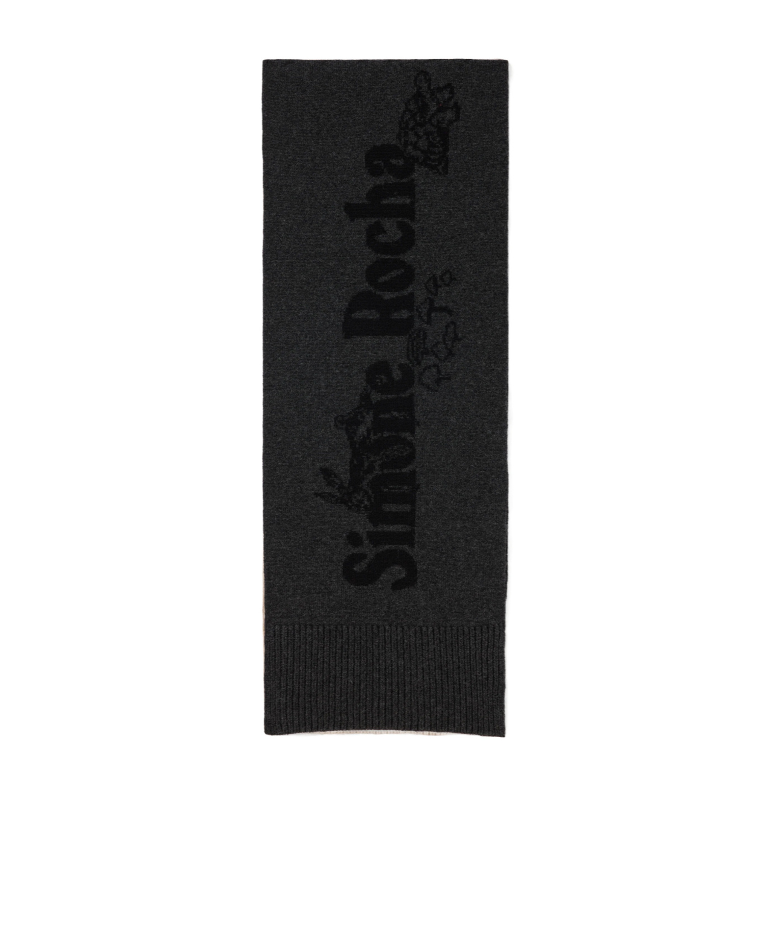 Simone Rocha Logo-embellished Wool Scarf In Black