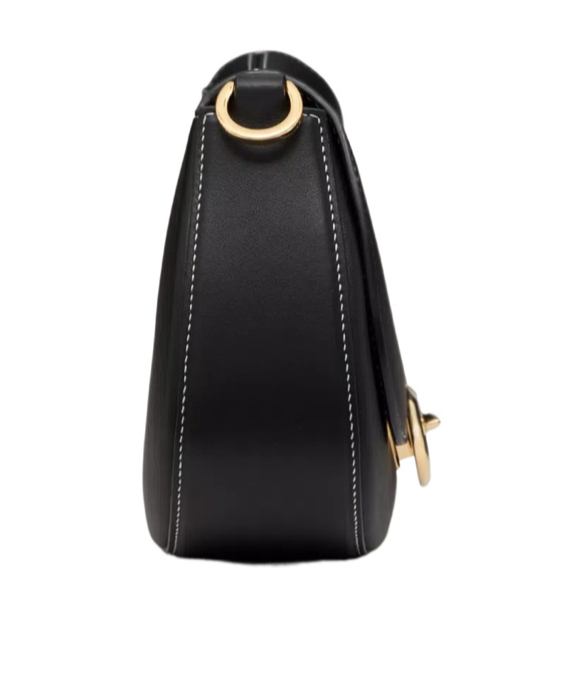 Valentino Medium Ohval Leather Shoulder Bag In Black