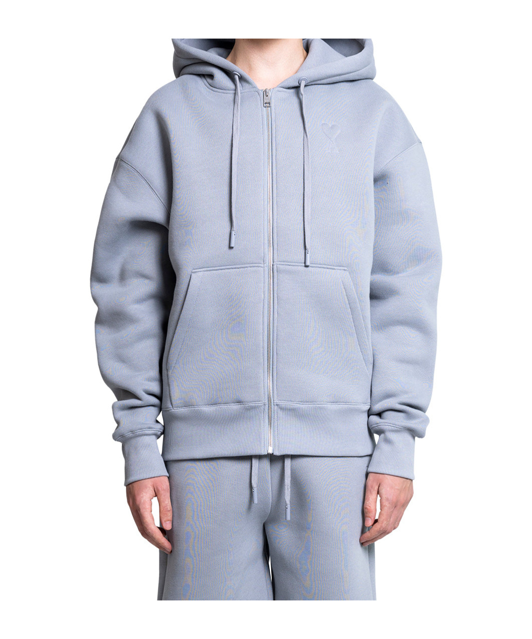Ami Alexandre Mattiussi Long-sleeved Hooded Hoodie In Blue