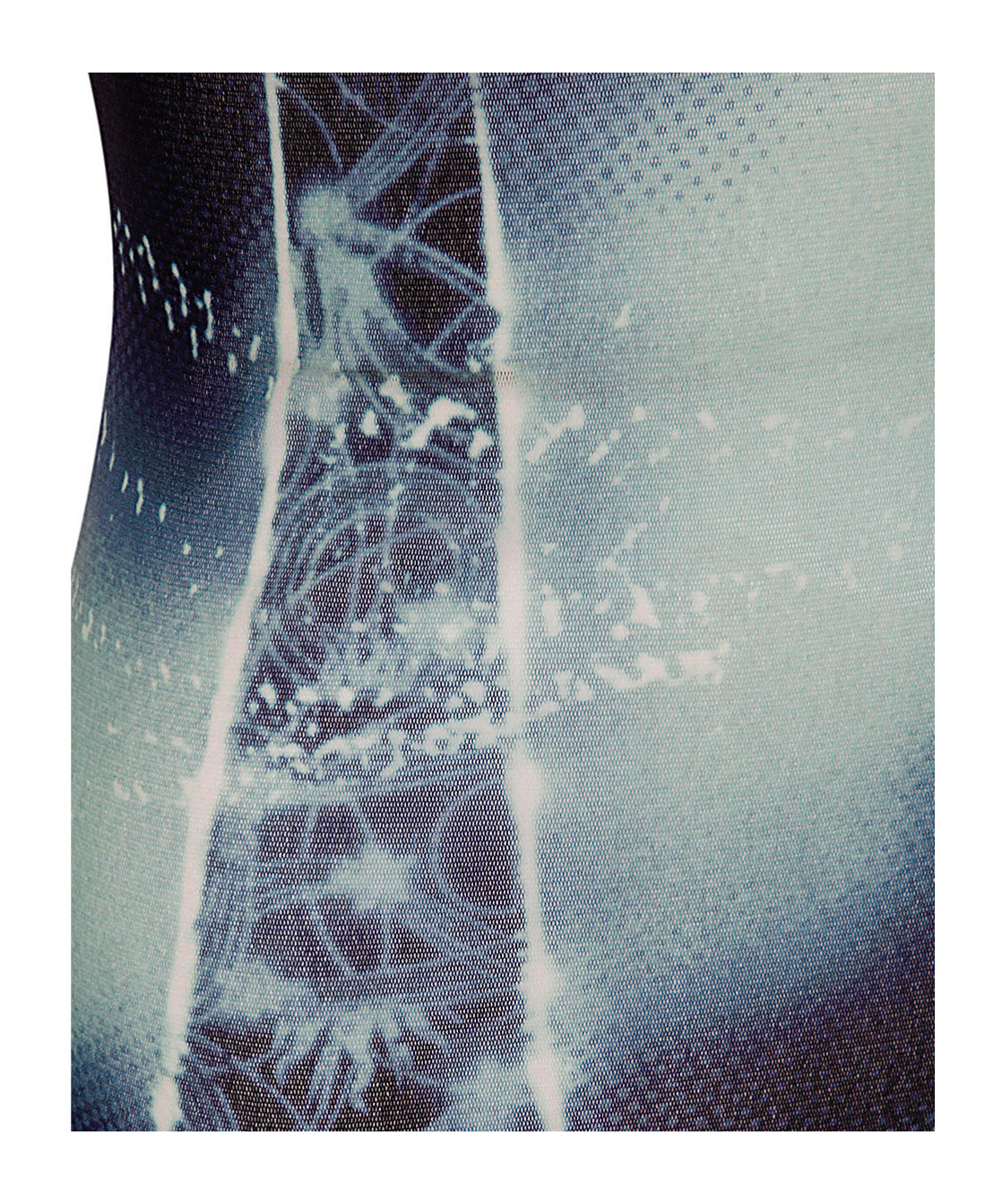 Jean Paul Gaultier Turtleneck Mesh Long Dress Printed "pigalle" In Black