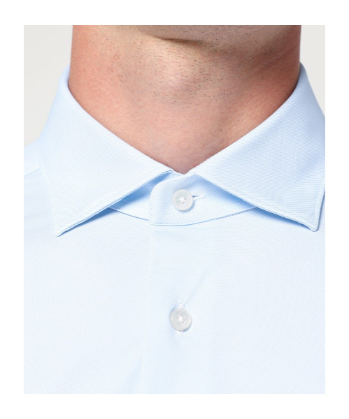 Xacus Light Blue Tailor Fit Shirt In Linen In Blue
