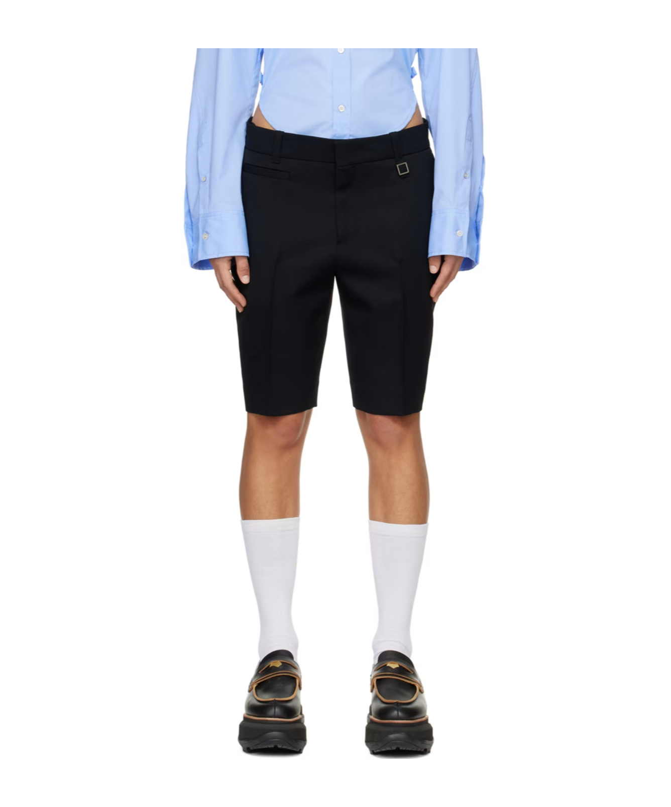 WOOYOUNGMI PLEATED ZIPPER SHORTS