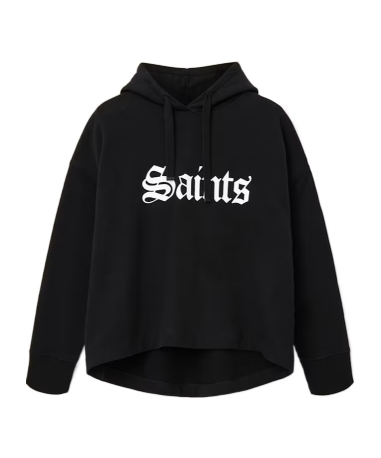 Allsaints Saint Etienne Oversize Organic Cotton Hoodie In Black