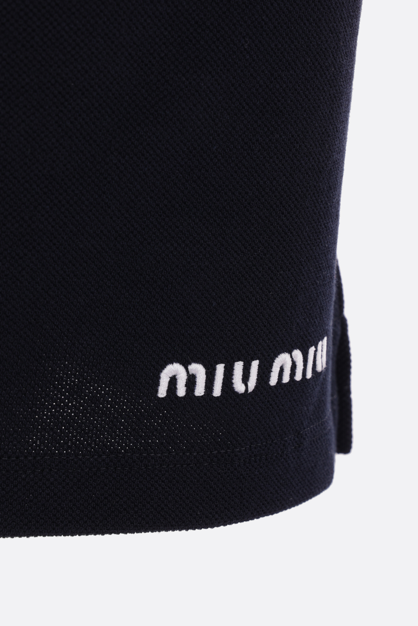 MIU MIU EMBROIDERED PIQUÉ SHORTS