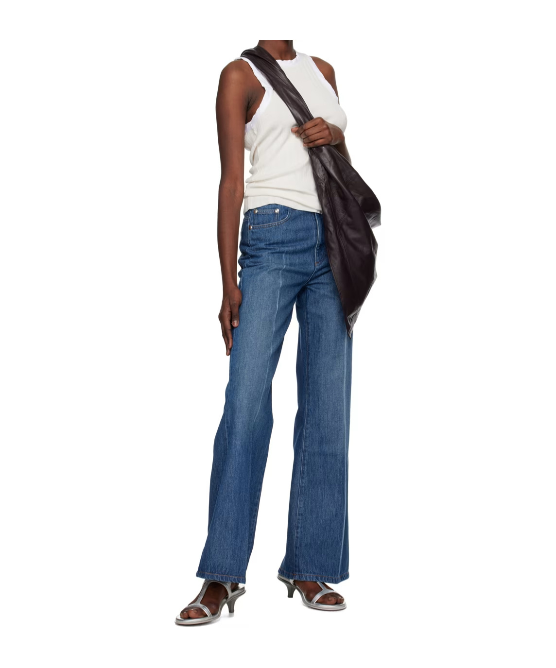 Apc Clienteau High-rise Wide-leg Jeans In Blue