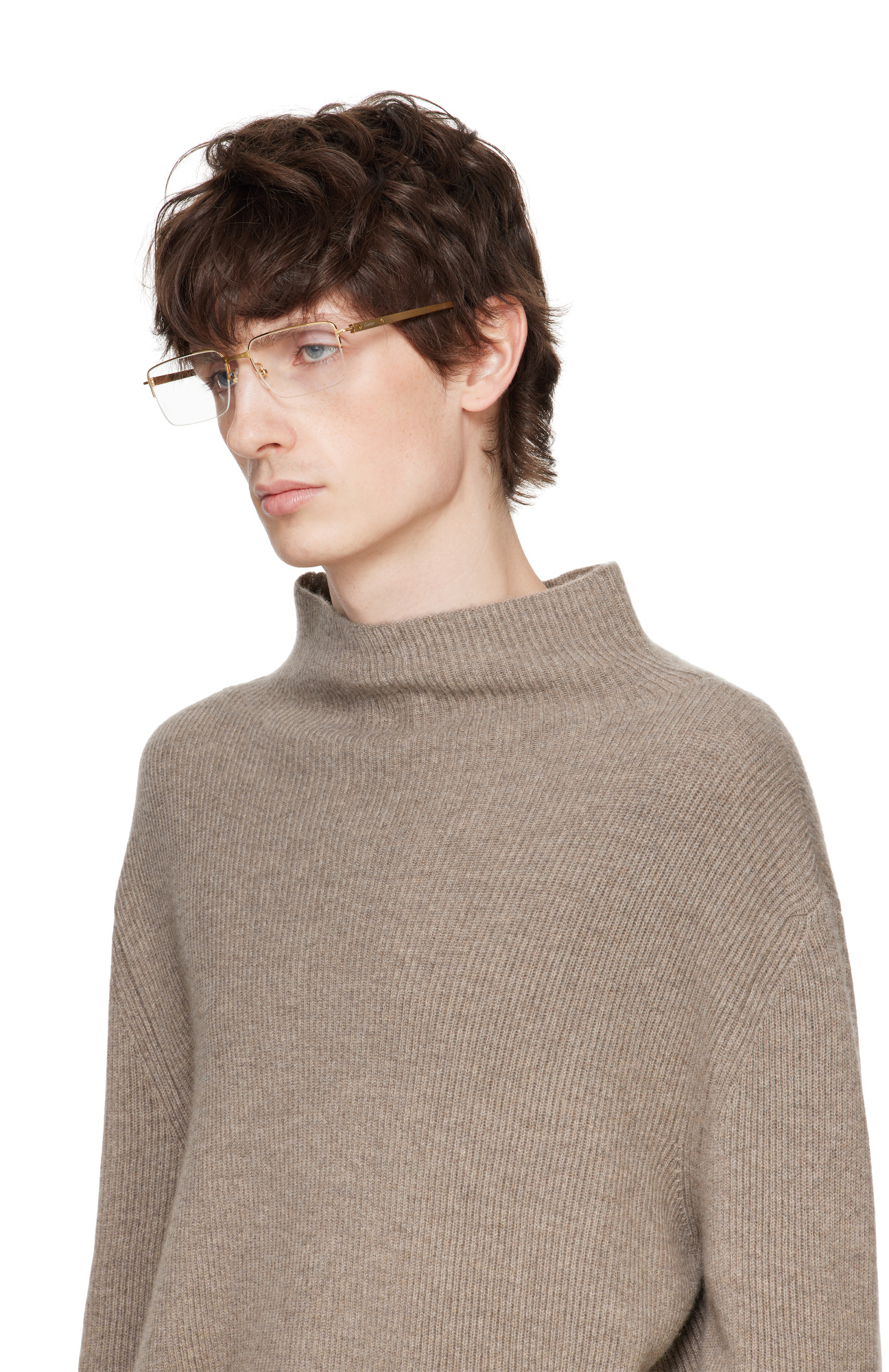 Cartier Rectangular Frame Glasses In Gold