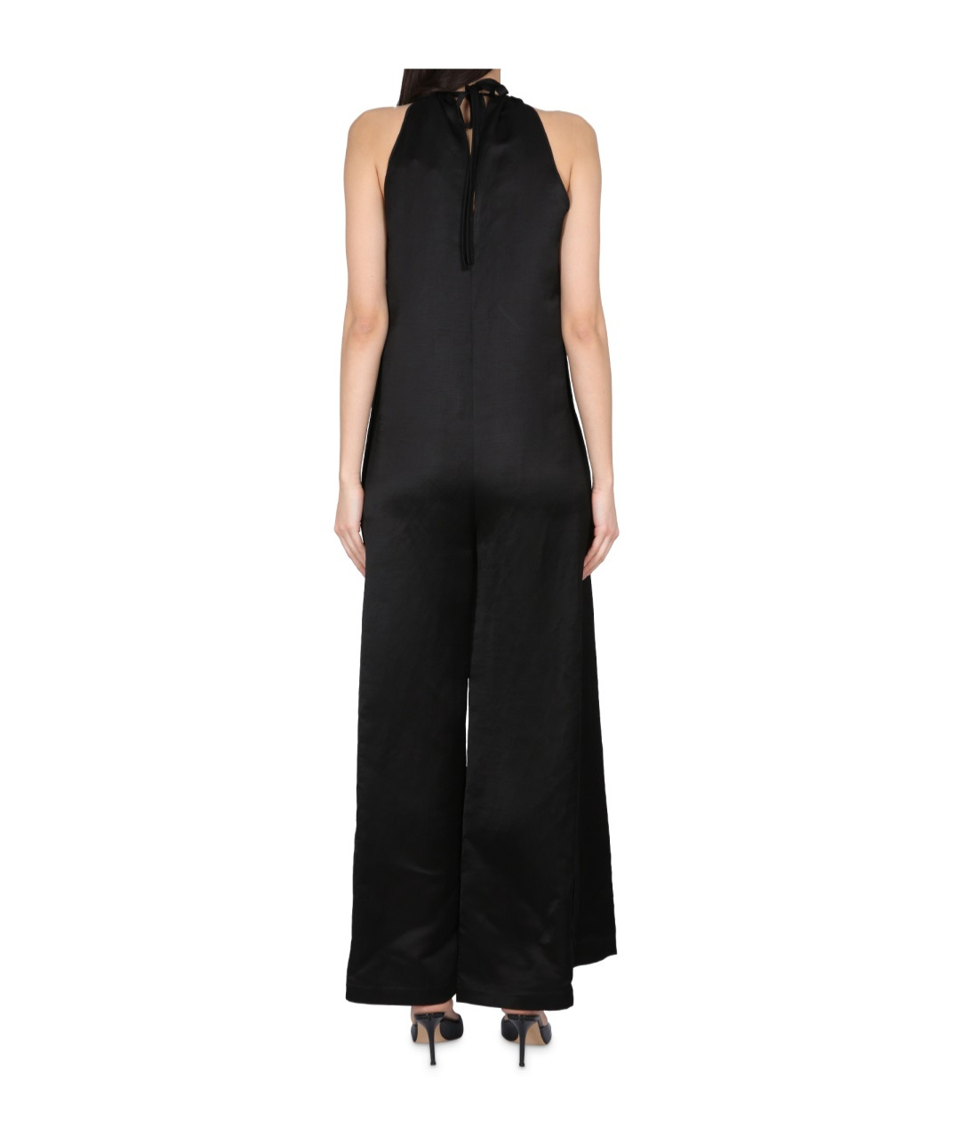Alysi Sleeveless Round Neck Jumpsuit In Black