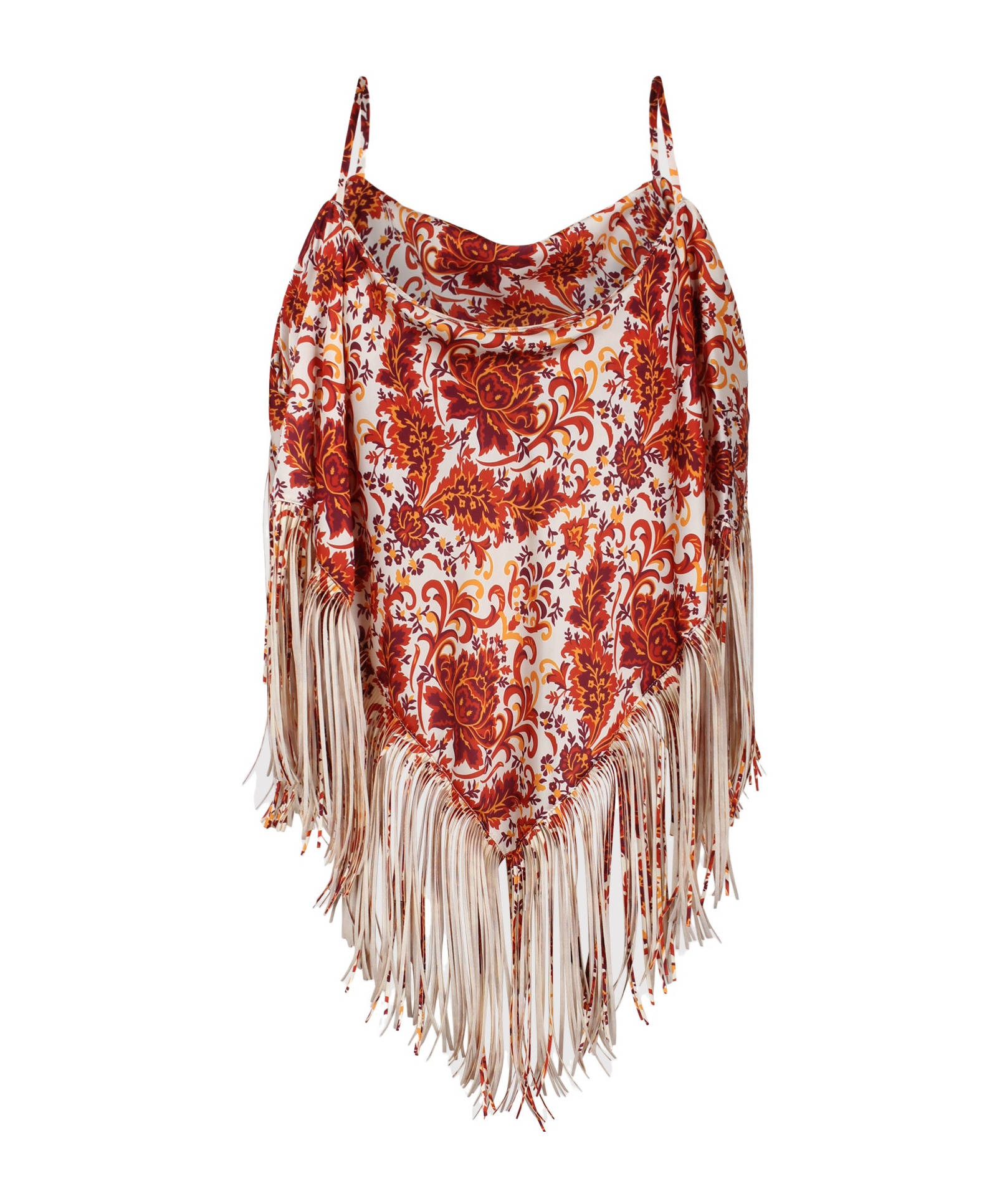 Rabanne Top With Fringes In Brown