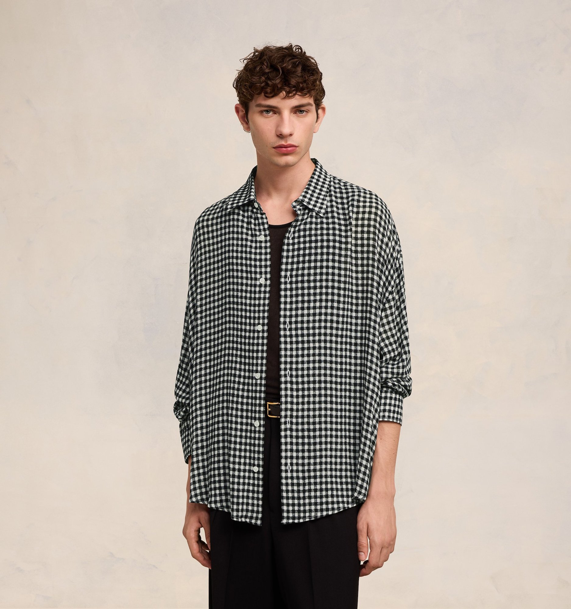 Ami Alexandre Mattiussi Ami Vichy Motif Buttoned Shirt In Gray
