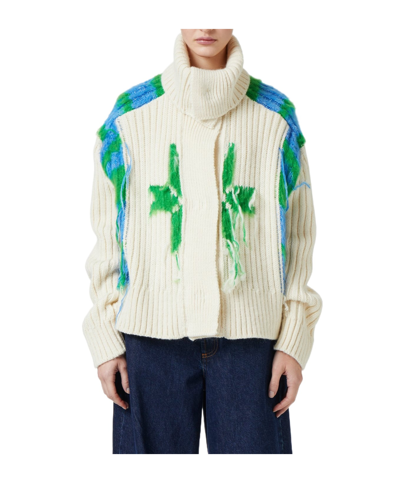 Iceberg High-necked Long-sleeve Sweater In Multi