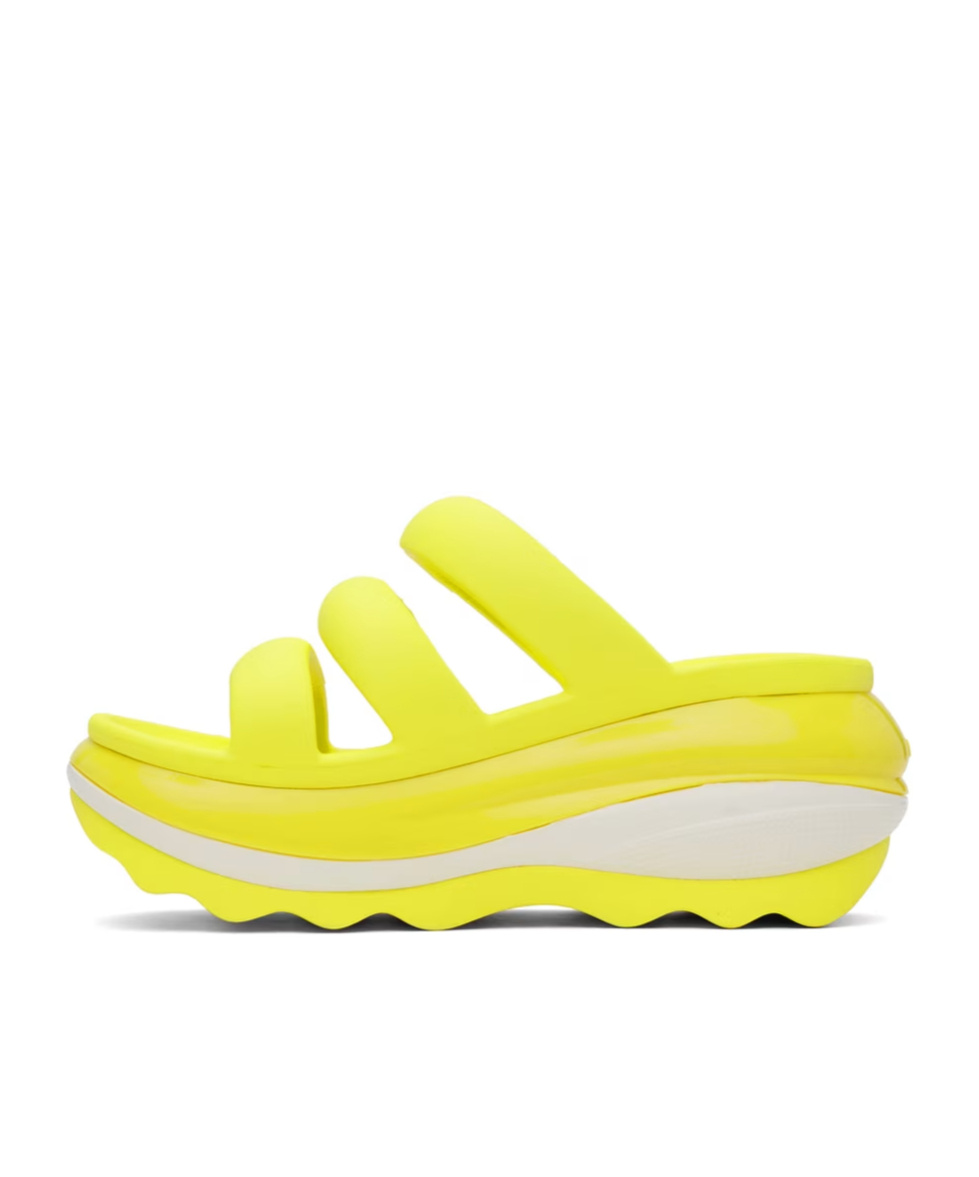 Crocs Yellow Mega Crush Triple Strap Sandals In Yellow