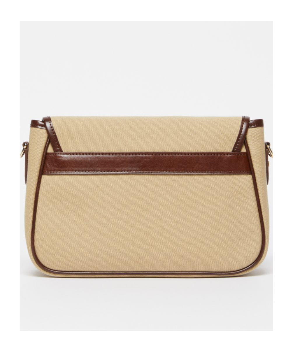 WEEKEND MAX MARA CANVAS AND LEATHER SHOULDER BAG